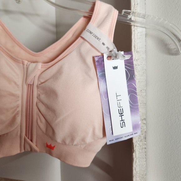 SHEFIT bra NWT womens size small PINK Lounge seamless sports bra - Picture 2 of 5